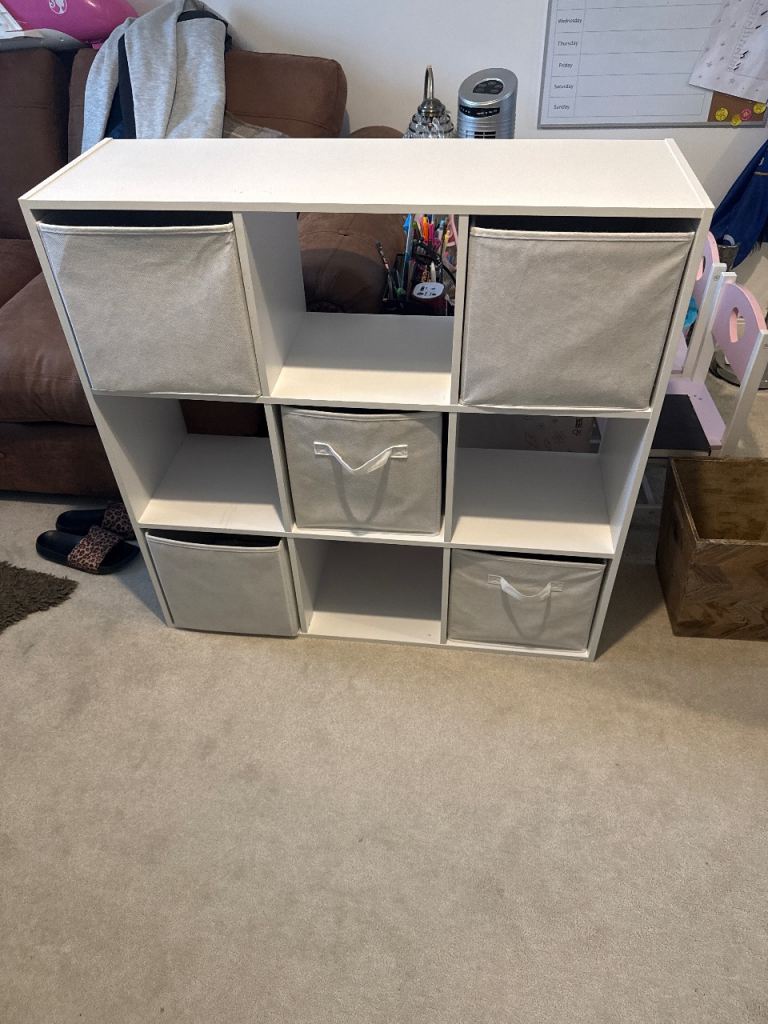 White cubed shelves 