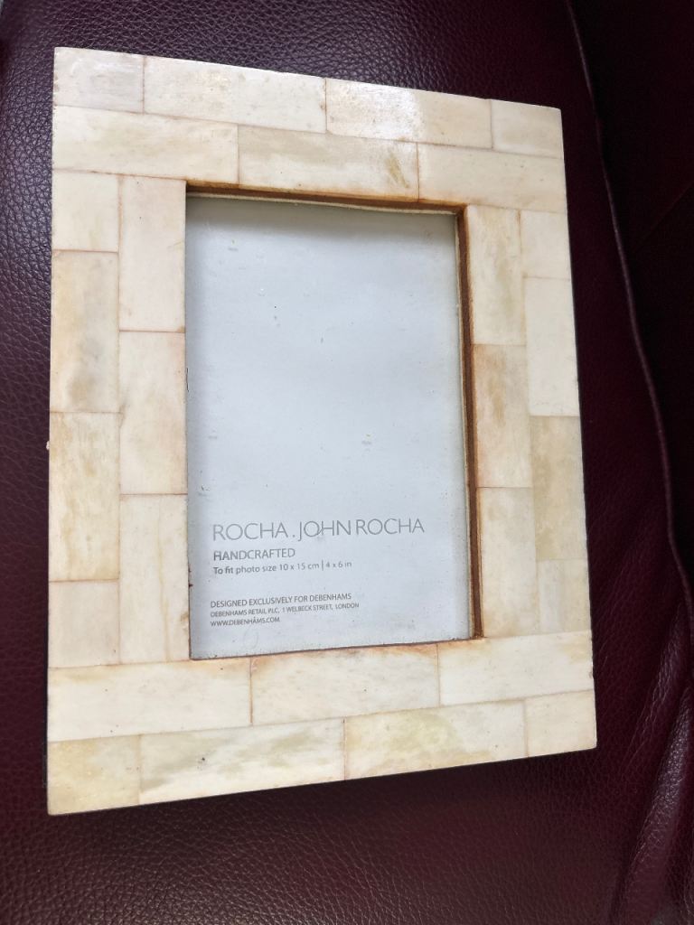 John Rocha Handcrafted Photo Frame – Beige, Good Condition