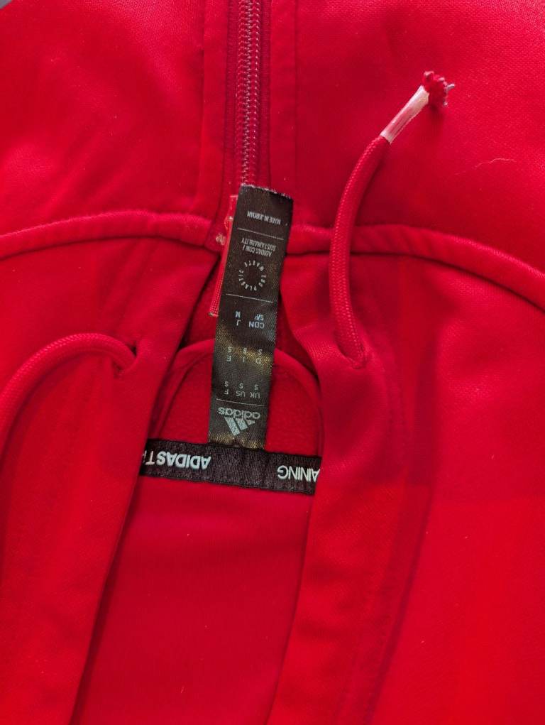Adidas zipped mens red hoodie size S