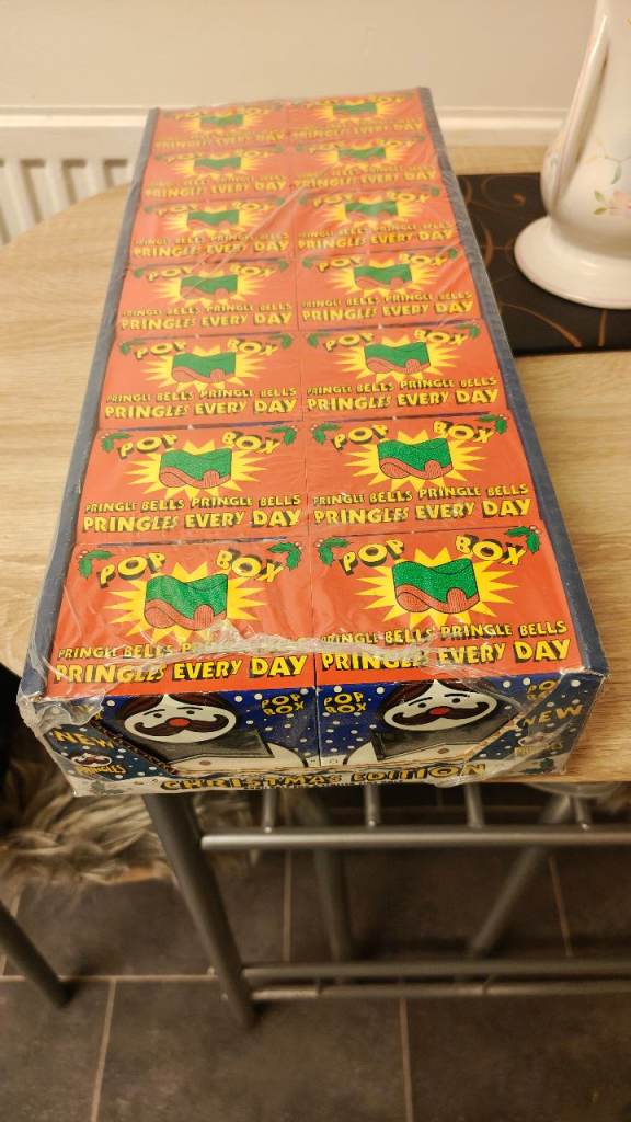 Pringles Pop Box. Limited edition Christmas version, Full Shop Crate. Inc 14 boxes