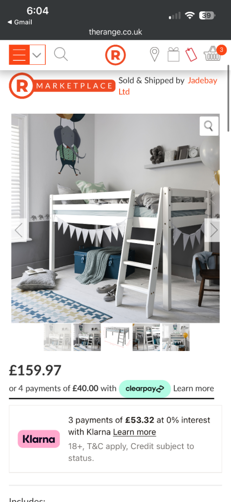 Mid sleeper shorty bed