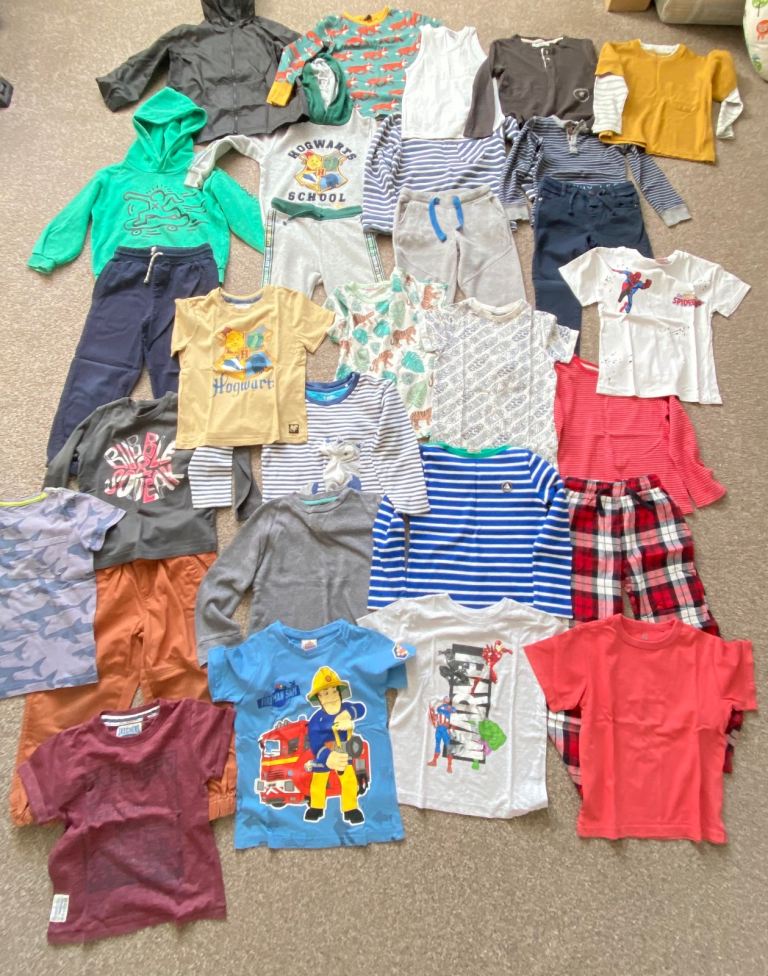 Bundles of boy’s clothes 