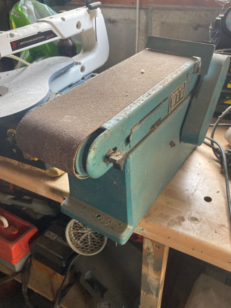 Vintage Belt Sander – Green, Fair Condition