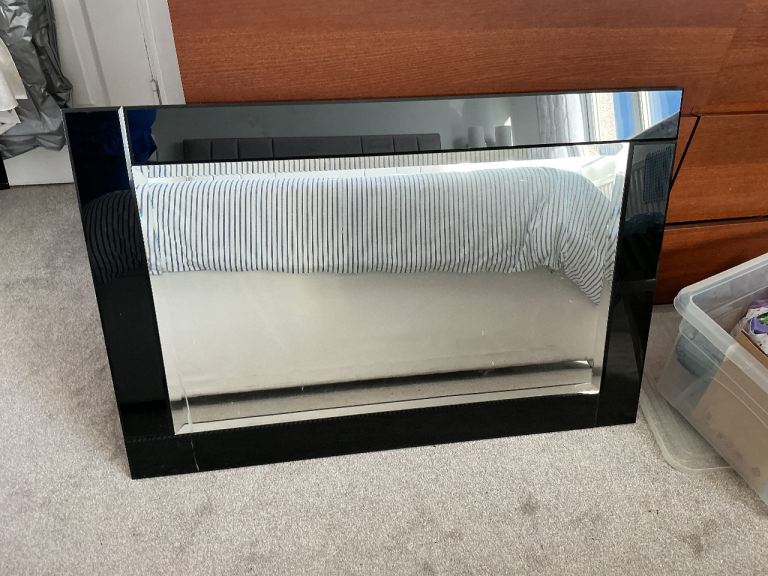 Black edged mirror for living room or hall