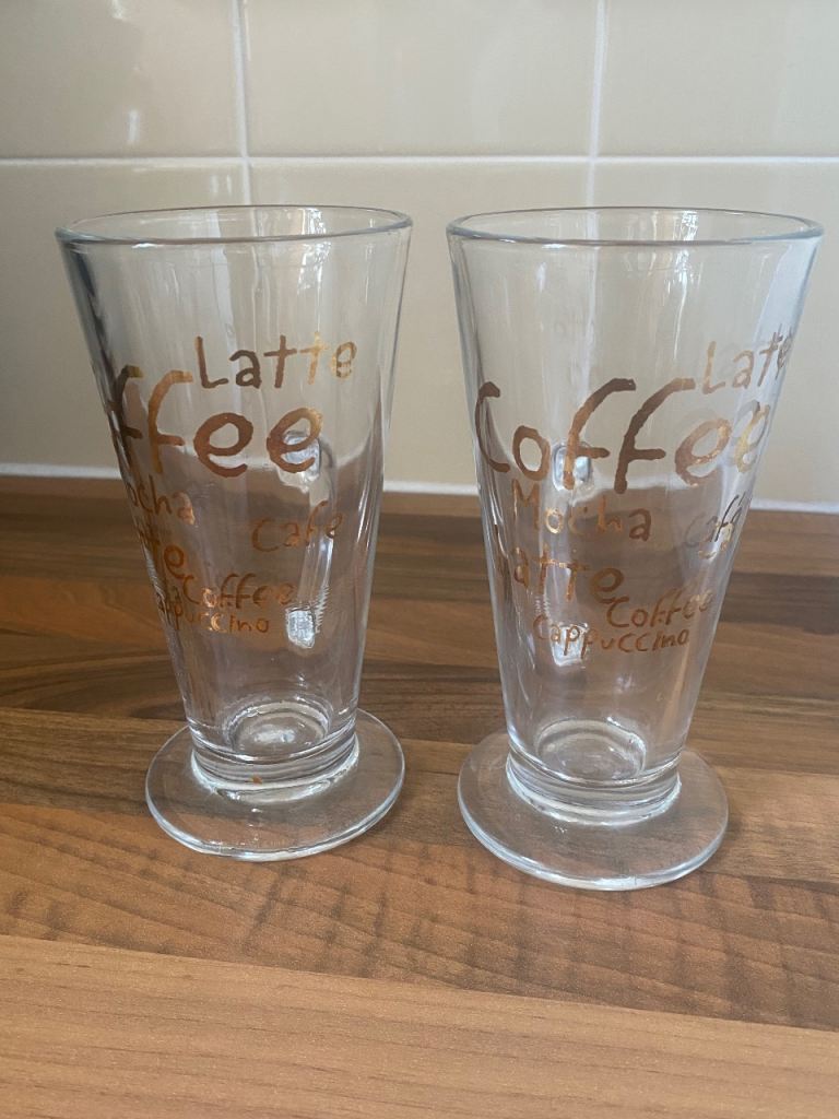 Pair of Latte Coffee Glasses –