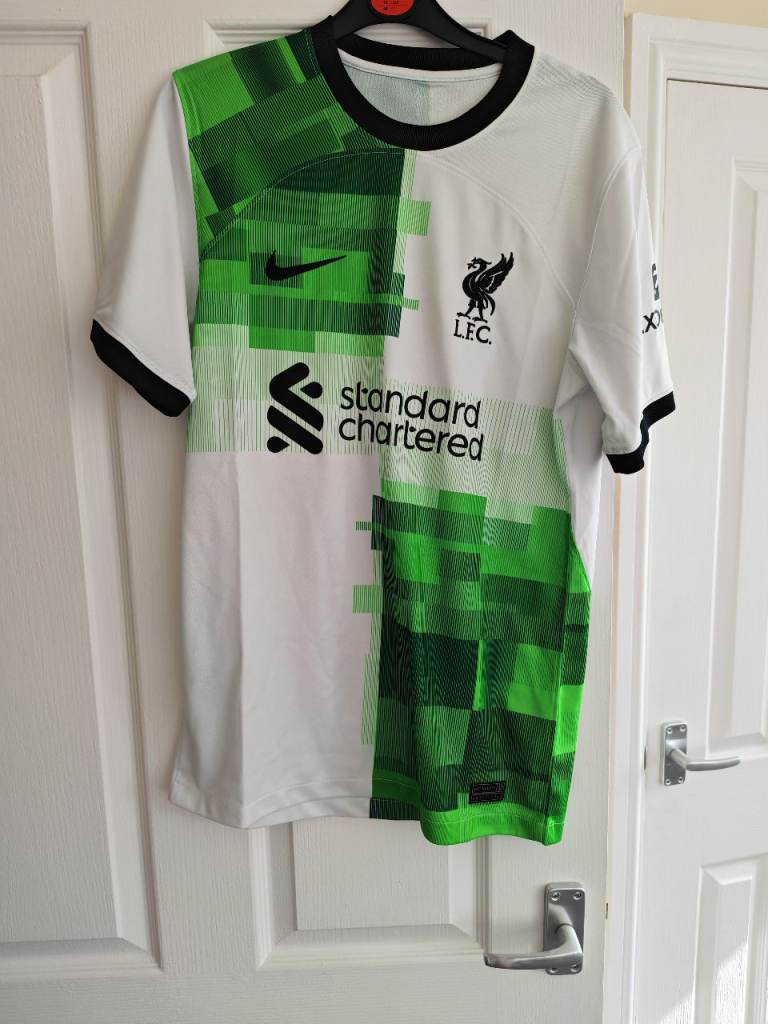Nike Liverpool Football Shirt – Green and White, Good Condition