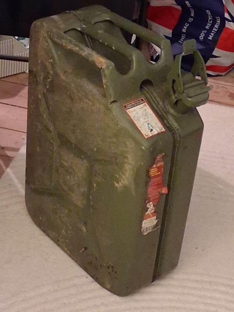 Vintage metal fuel container 