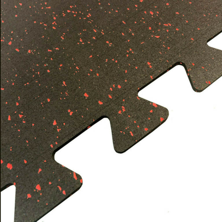 Red Speckle Commercial Rubber Interlocking Flooring Gym Mats - 50cm x 50cm x 6mm
