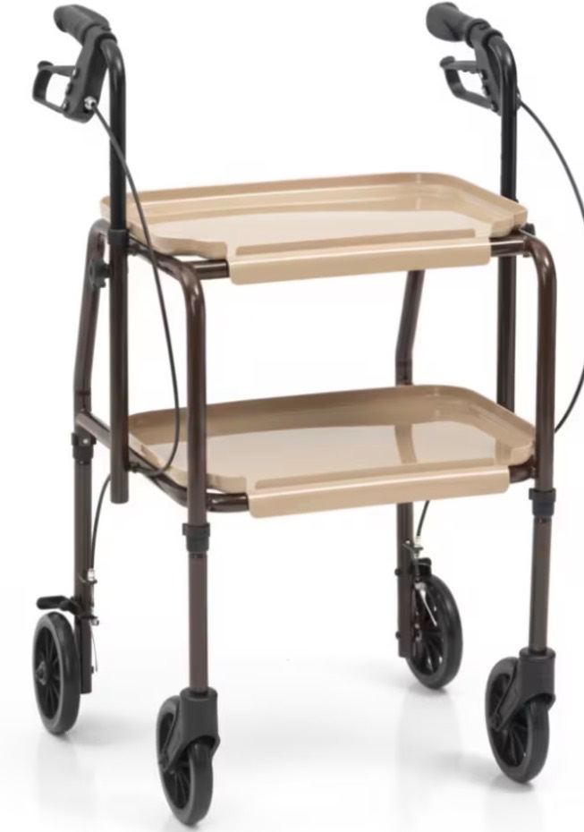  Height Adjustable Kitchen Strolley Trolley with Brakes