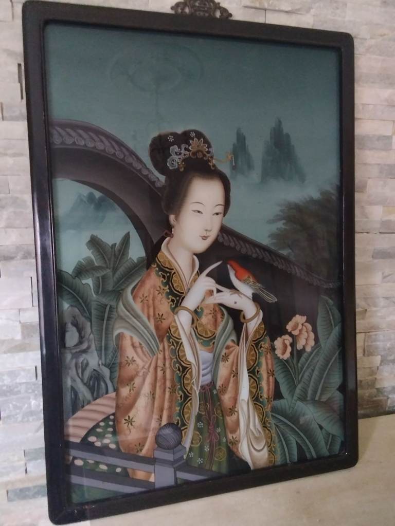 Antique Chinese glass painting 