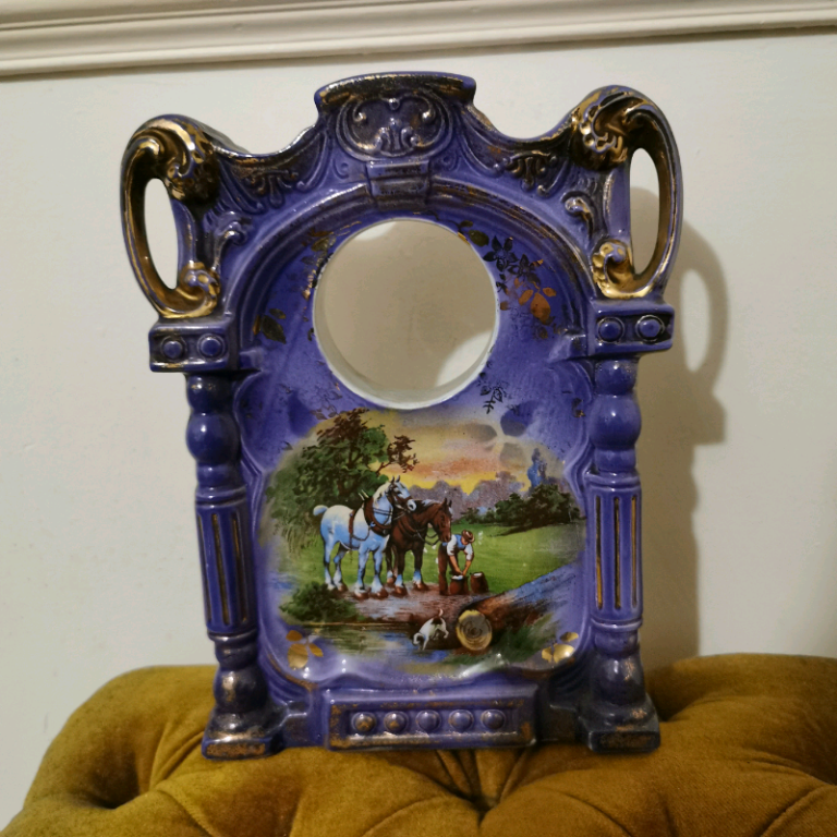 Antique Porcelein Clock Cases x 3