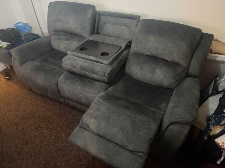 DFS Dylan 3 seater 2 recliner sofa with built in table 