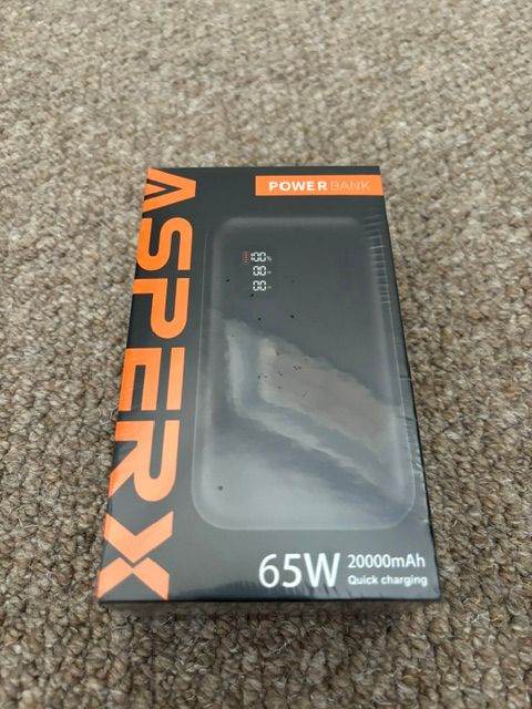 ASPERX 65W 20000mAh Power Bank - Brand New, Quick Charging