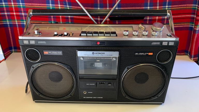 Hitachi TRK-8080E Vintage Boombox - Stereo Cassette Recorder