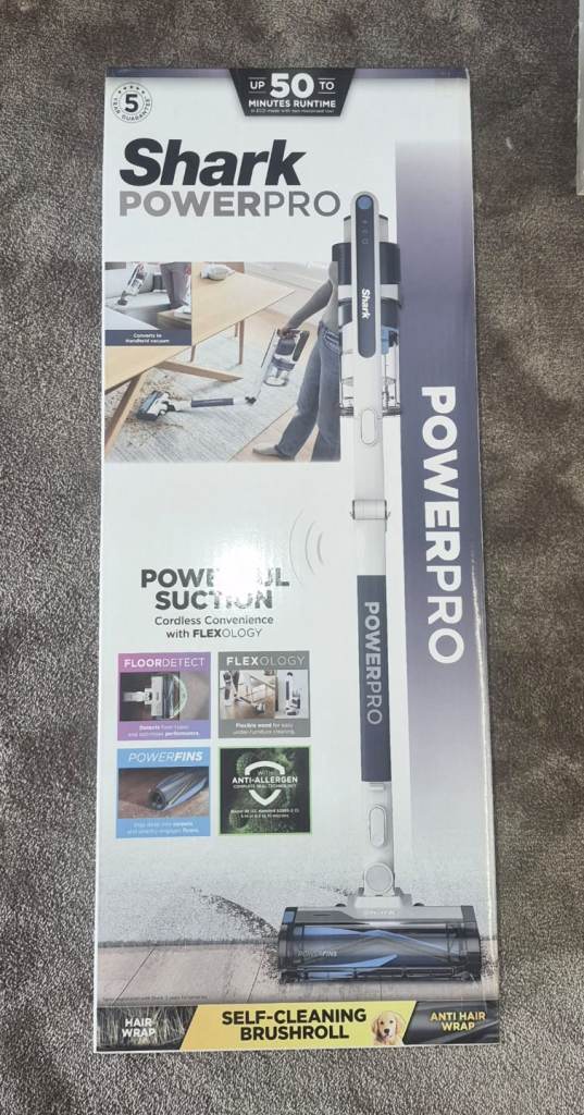 Shark PowerPro Cordless Stick Vacuum IZ372HD Bagless HEPA 50min Black Multi NEW