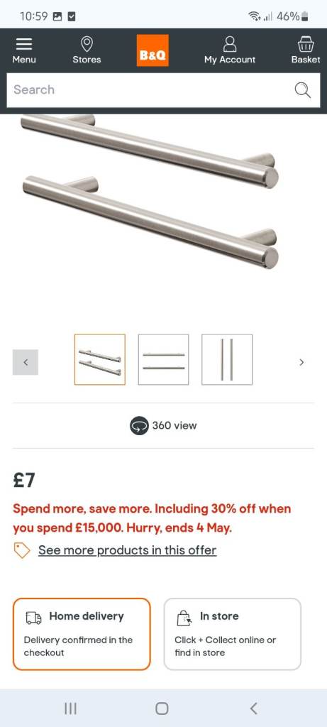 B&Q Bar Pull Handles (Set of 13)