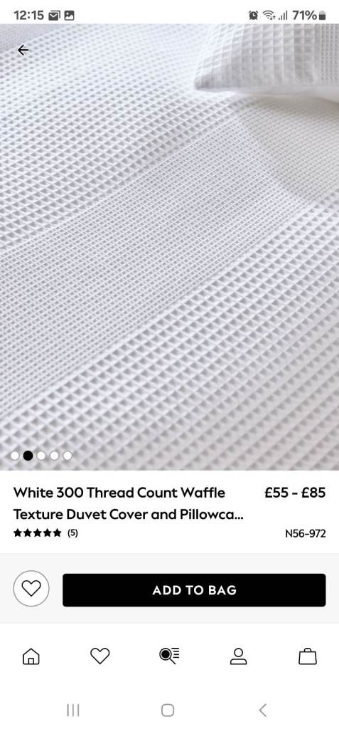 NEXT White Waffle Bedsheet – 300 Thread Count, New