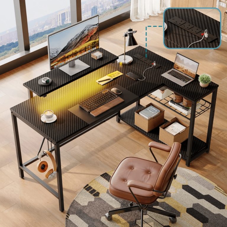 Computer X Rocker Cougar Gaming Desk/Office Desk with RGB Lighting – Black, Good Condition