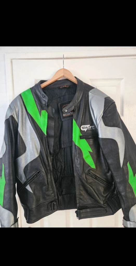 Mens Swift Innovation leather bike jacket - size XL