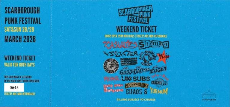 Scarborough Punk Festival 28/29th March 2026