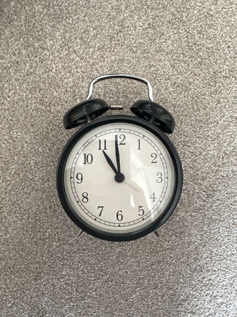 IKEA DEKAD Black Metal Alarm Clock – Good Condition