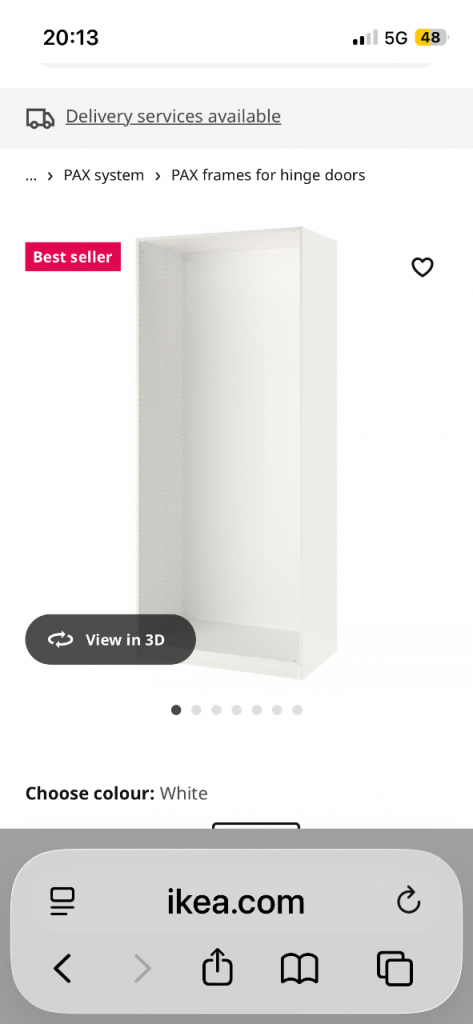 SOLD!! Ikea PAX wardrobe frame SOLD!!