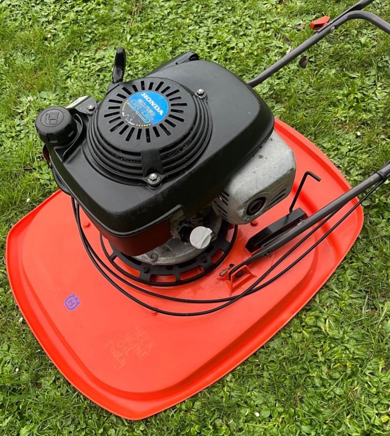 Husqvarna GX560 Honda petrol hover mower VGC serviced Flymo lawnmower slopes & banks 