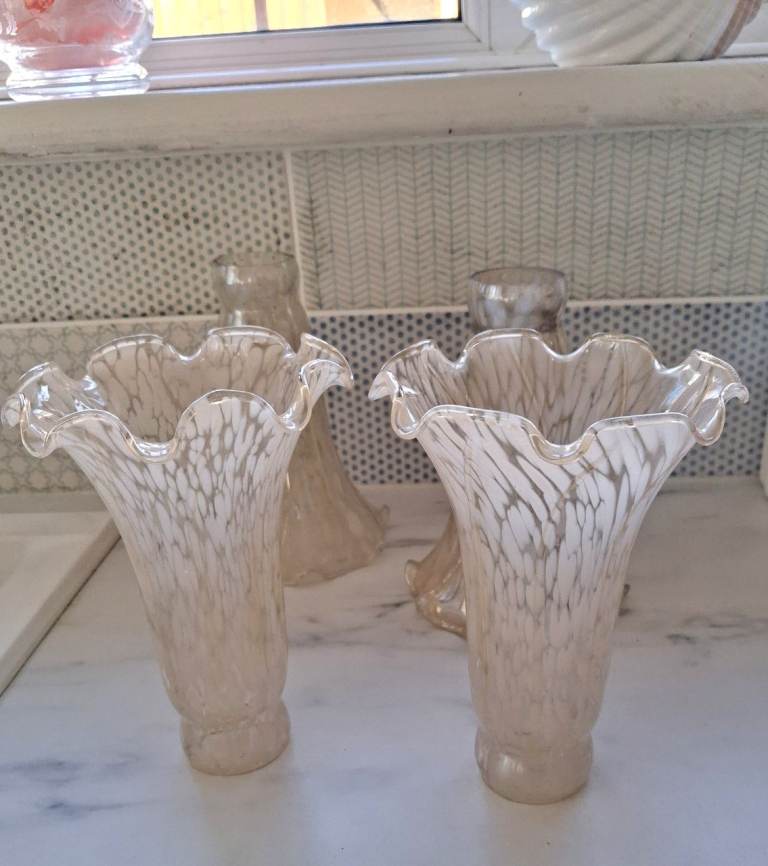 FREE. ELEVEN IRIDESCENT Glass Shades. Craft Items ?