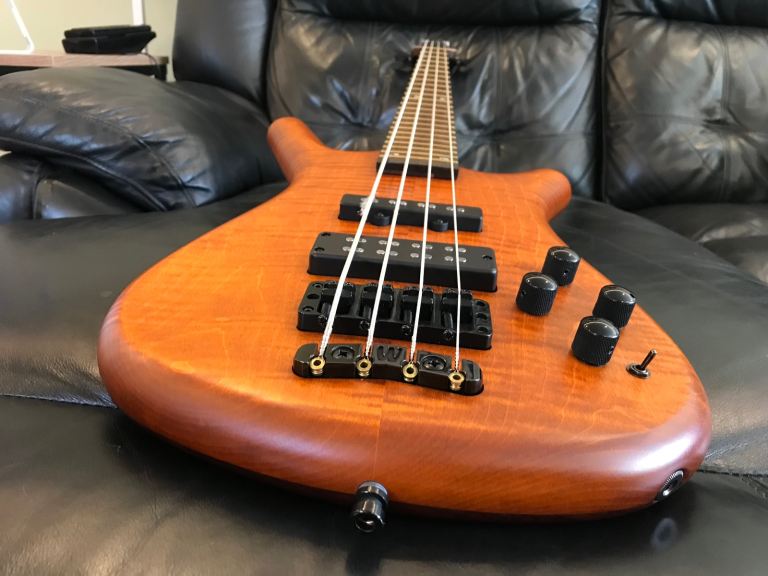 Warwick Pro Series Streamette 4-String Bass - Special Amber Transparent Satin, as new!