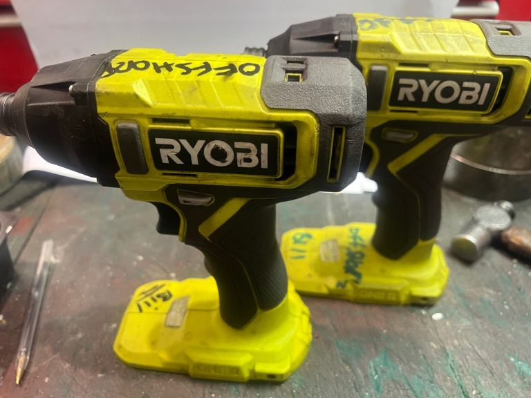 Ryobi impacter drivers  x2  needs motor brushes 