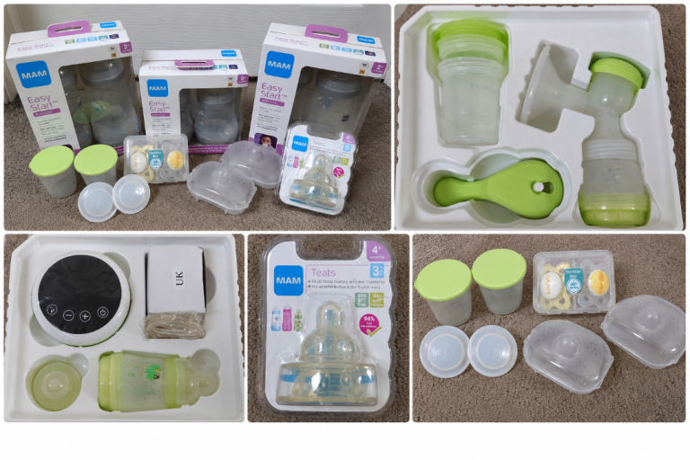 MAM 2in1 Single Breast Pump + Bottles + Extras