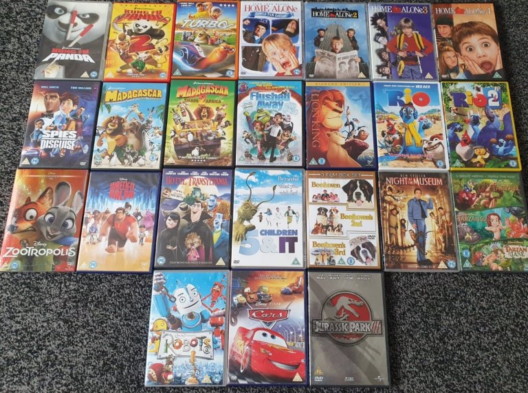 Large Bundle of Kids' and Family DVDs – Good Condition