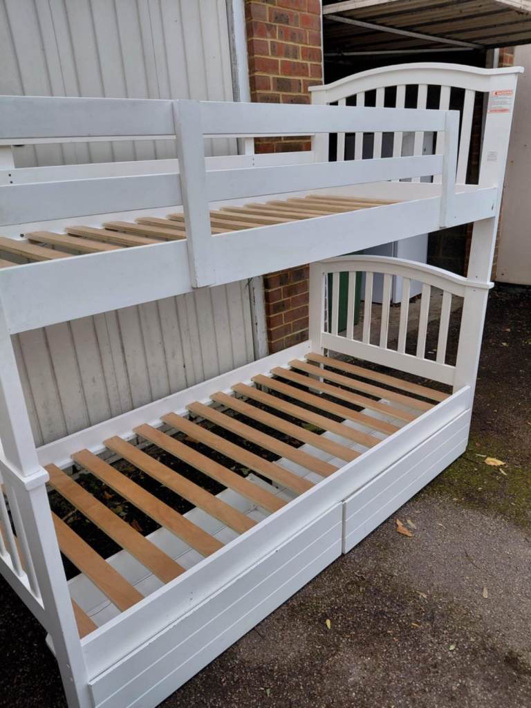 White Wooden Bunk Beds