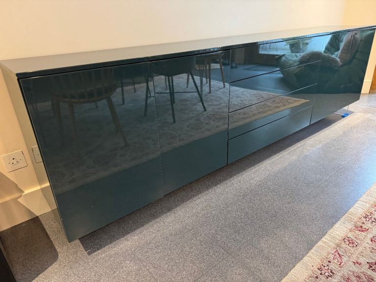 Modern Italian design sideboard with drawers 270cm x 45cm x 78 cm glossy finish