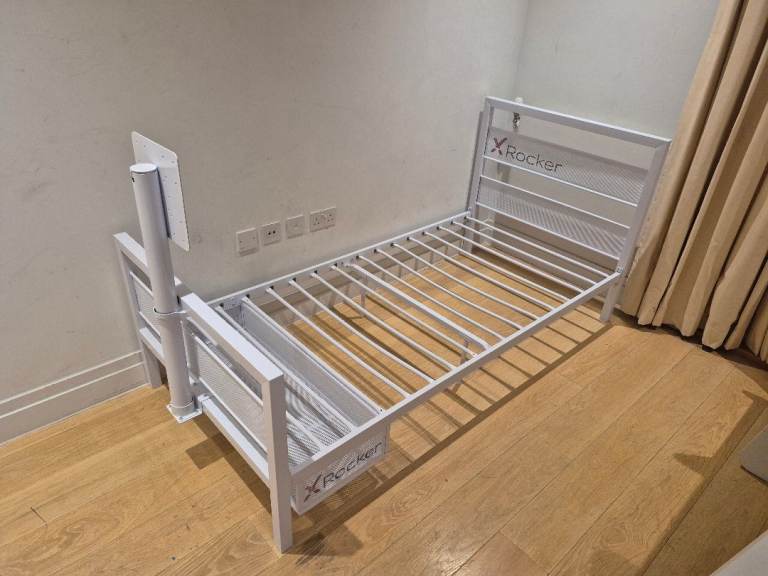 X Rocker Basecamp TV and Gaming Bed Frame - White