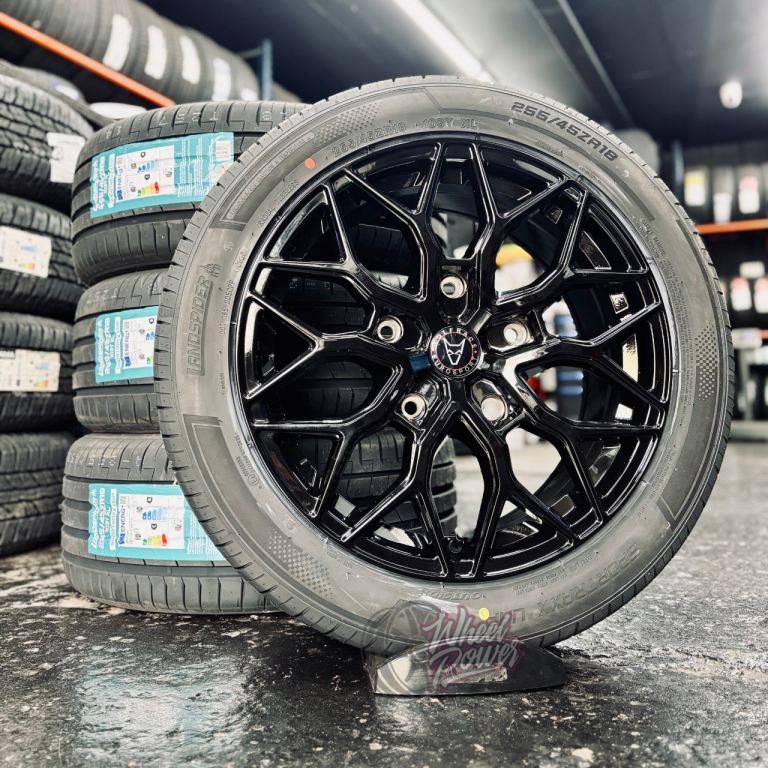 18” 5x160 New Alloys Load Rated Black Wheels & 255/45/18 Tyres Ford Transit Custom