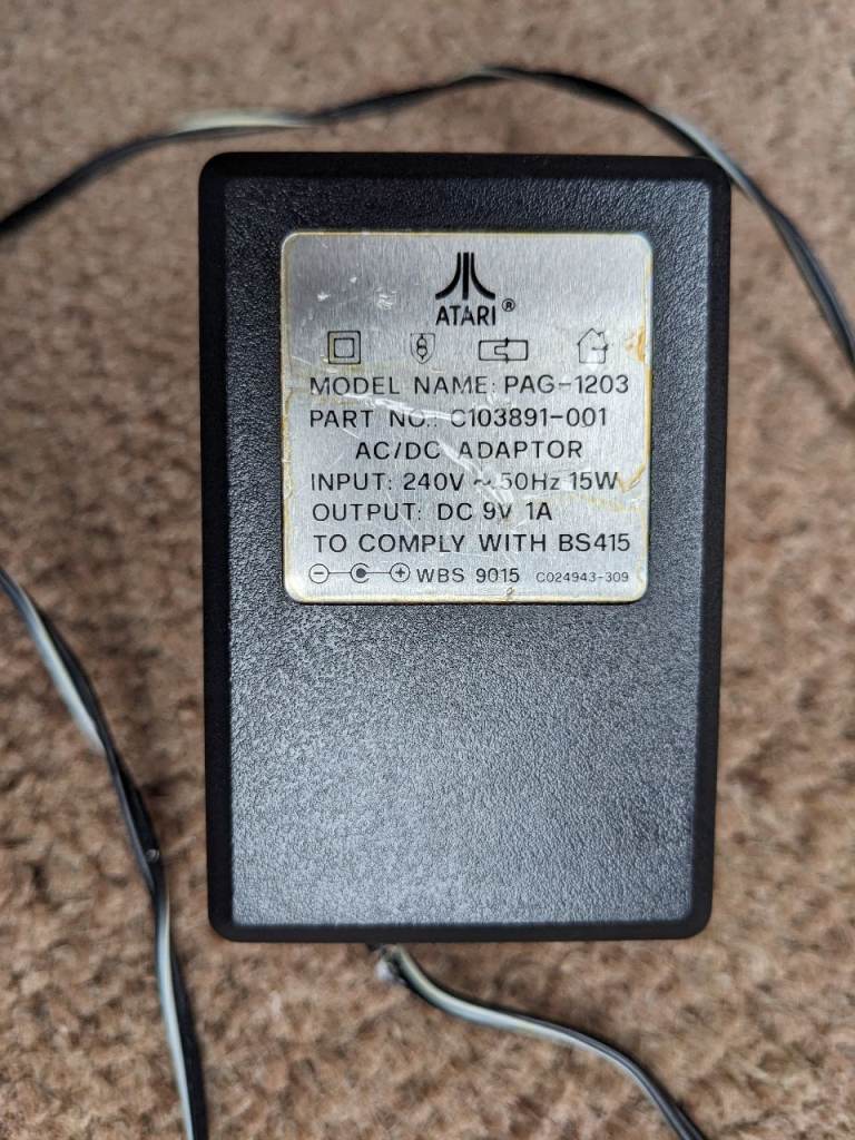 Genuine Atari Lynx MK1 MK2 UK Power Adaptor *FAULTY WIRE* PAG-1203 C103891-001