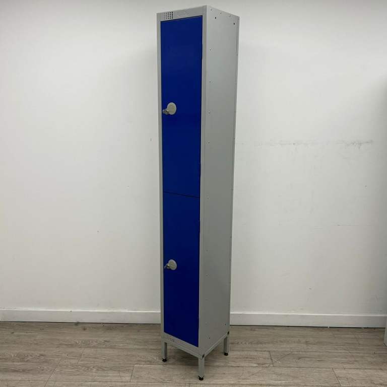 Elite 2-Compartment Lockers, Blue / Silver, Coat Hook, H1970mm