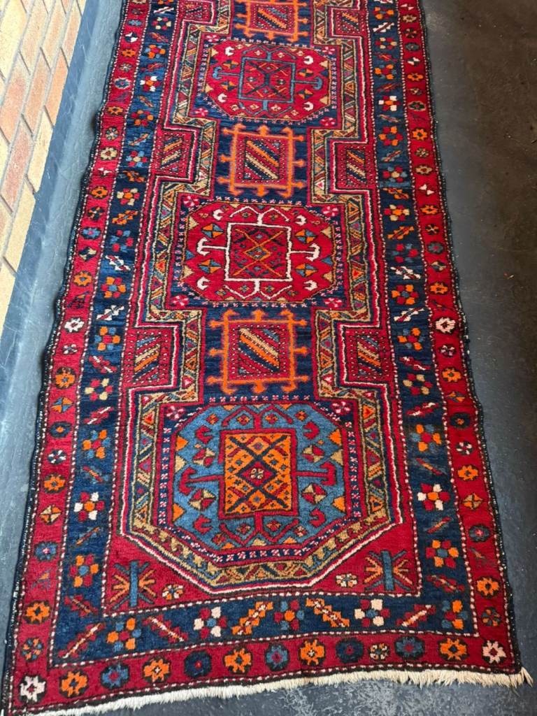 Vintage handmade persian wool runner rug, 323 cm x 104 cm