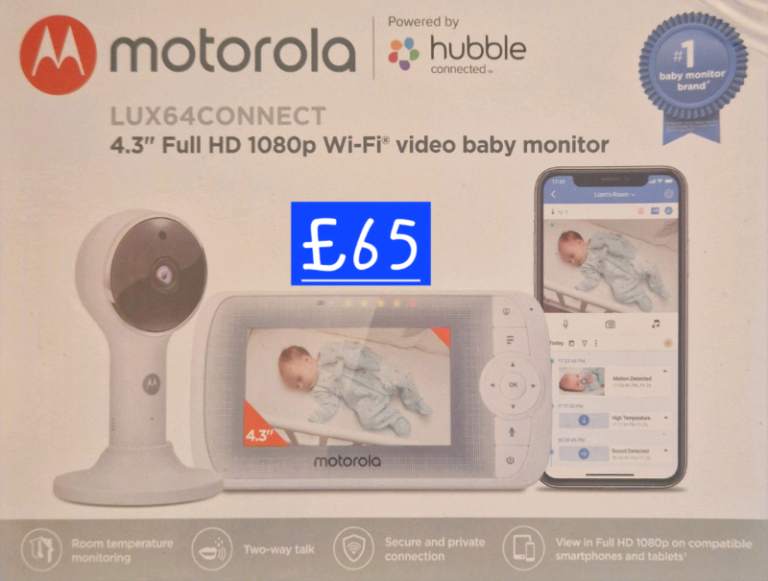 Smart baby monitor with app download brand new Motorola lux64
