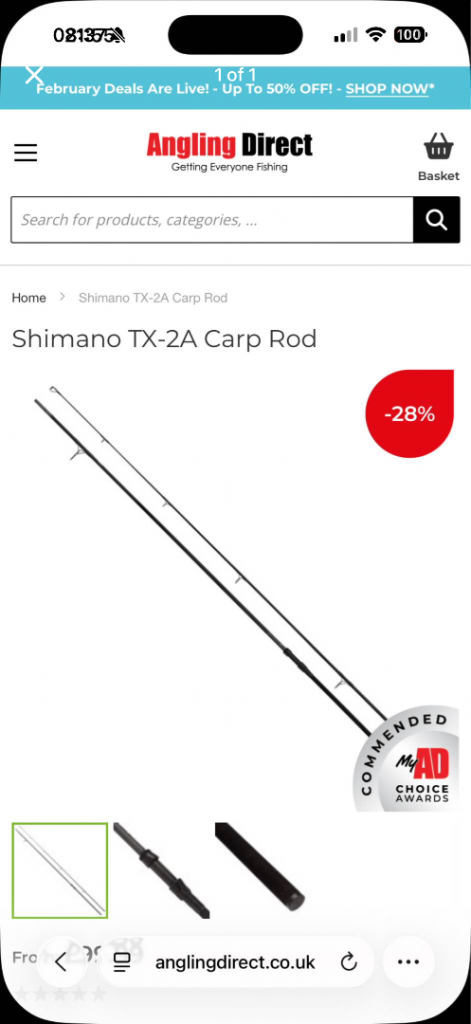 Pair of Shimano TX-2A Carp Rod
