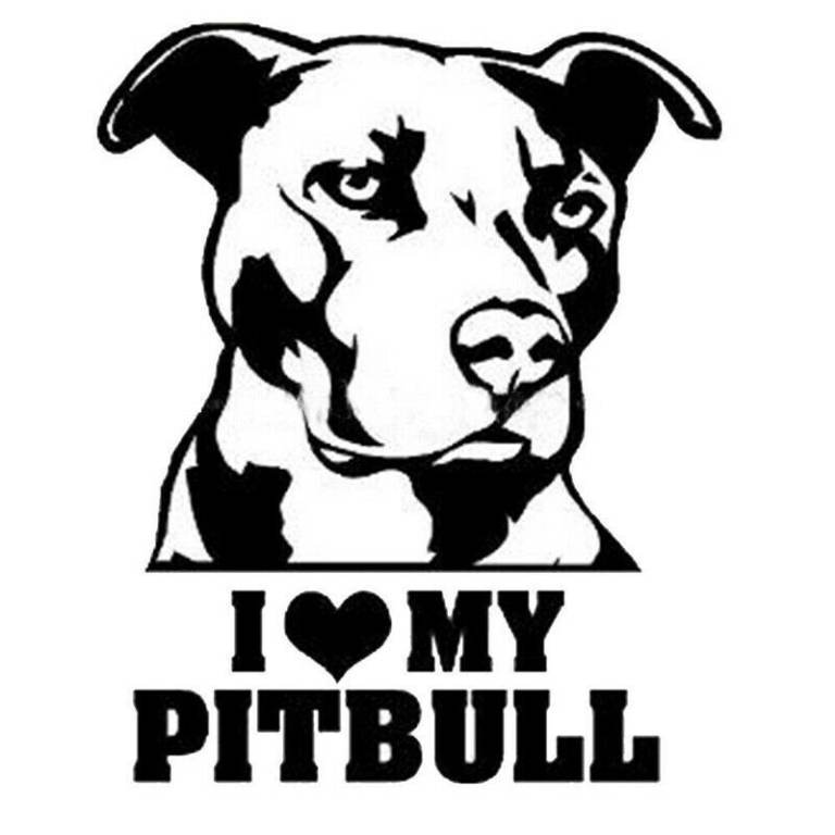 Lovely Pet Dog Car Sticker I LOVE MY PITBULL Auto Sticker Graphics Decals Decor