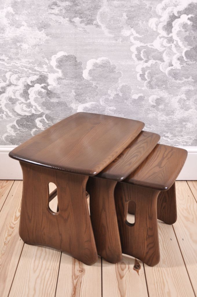 Vintage Retro 60's Style Ercol Windsor Nest of Three Coffee Tables mdl 1159