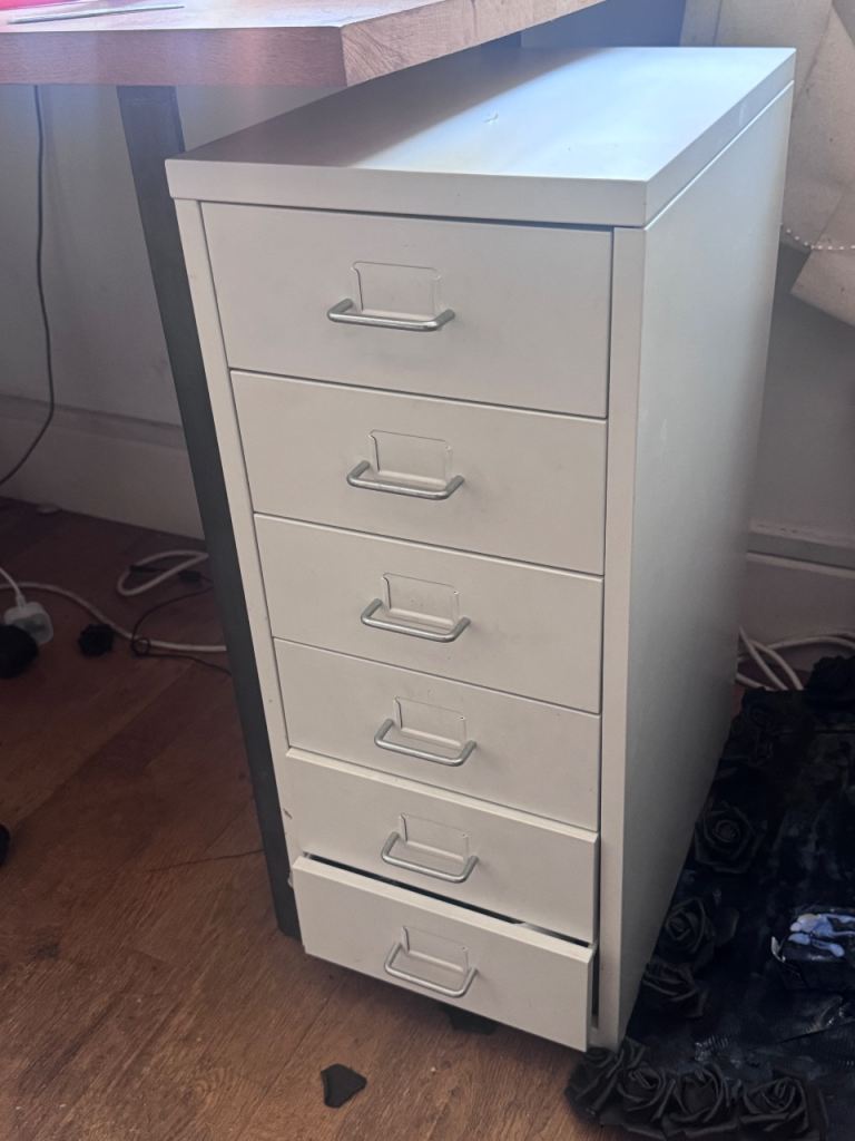 6 drawer white filing cabinet