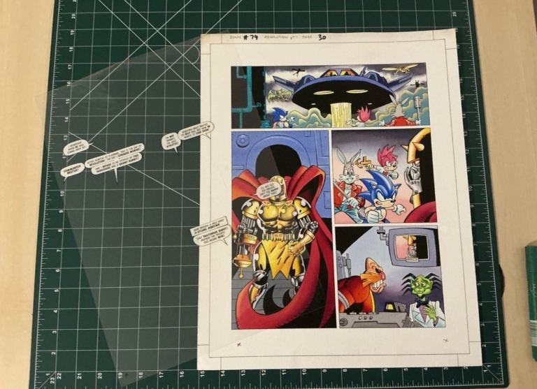 Sonic Original Comic Art Page Issue 79 Fleetway STC Robotnik Grimer N Kitching
