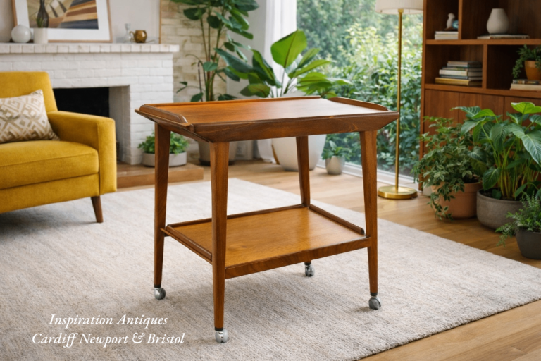 Mid-Century Modern Remploy Teak Drinks Trolley / Side Table