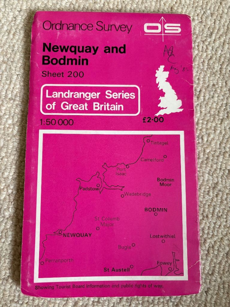 Vintage Ordnance Survey Map Landranger Series of Great Britain 'Newquay & Bodmin'