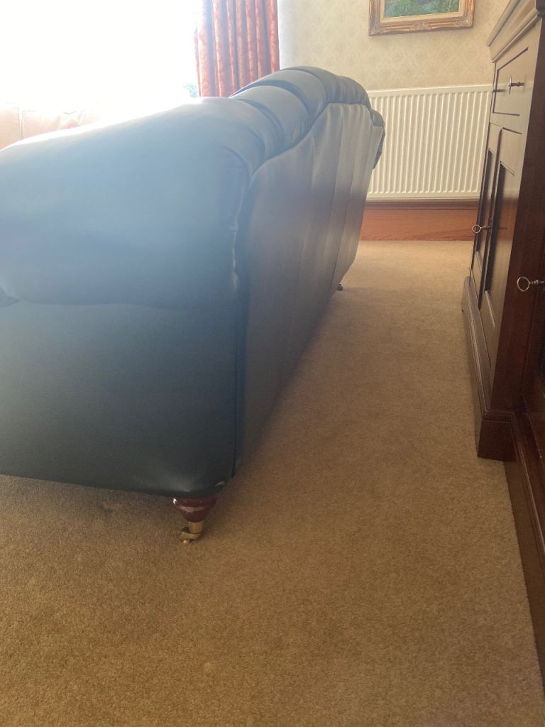 Sofa Green Leather 3 Seater Thomas Lloyd | in Arbroath, Angus | Gumtree