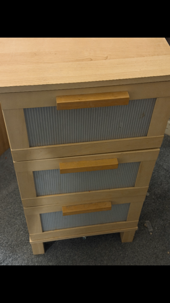 Wooden Chest of 3 Drawers - Good Condition