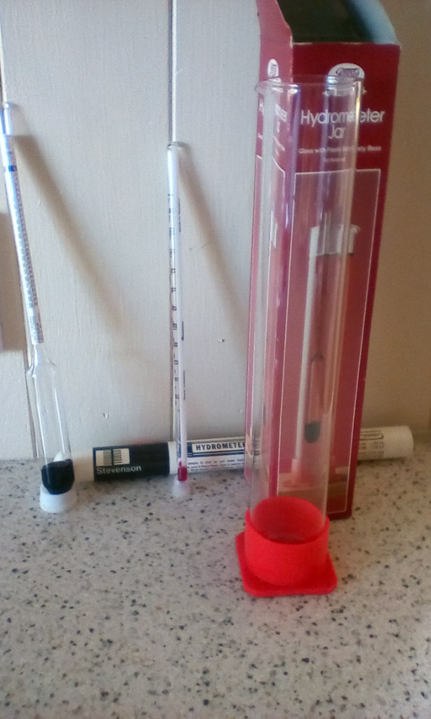 Home Brewing Hydrometer, jar, thermometer